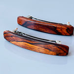 Wood Hair Clips for Women Cocobolo rosewood hair barrettes for short  hair accessories red wood metal barrettes  5th anniversary gift