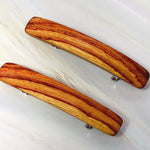 Wood Hair Clips French barrettes for women with short hair Tulipwood Rosewood hair accessories for fine hair 5th anniversary gift for women