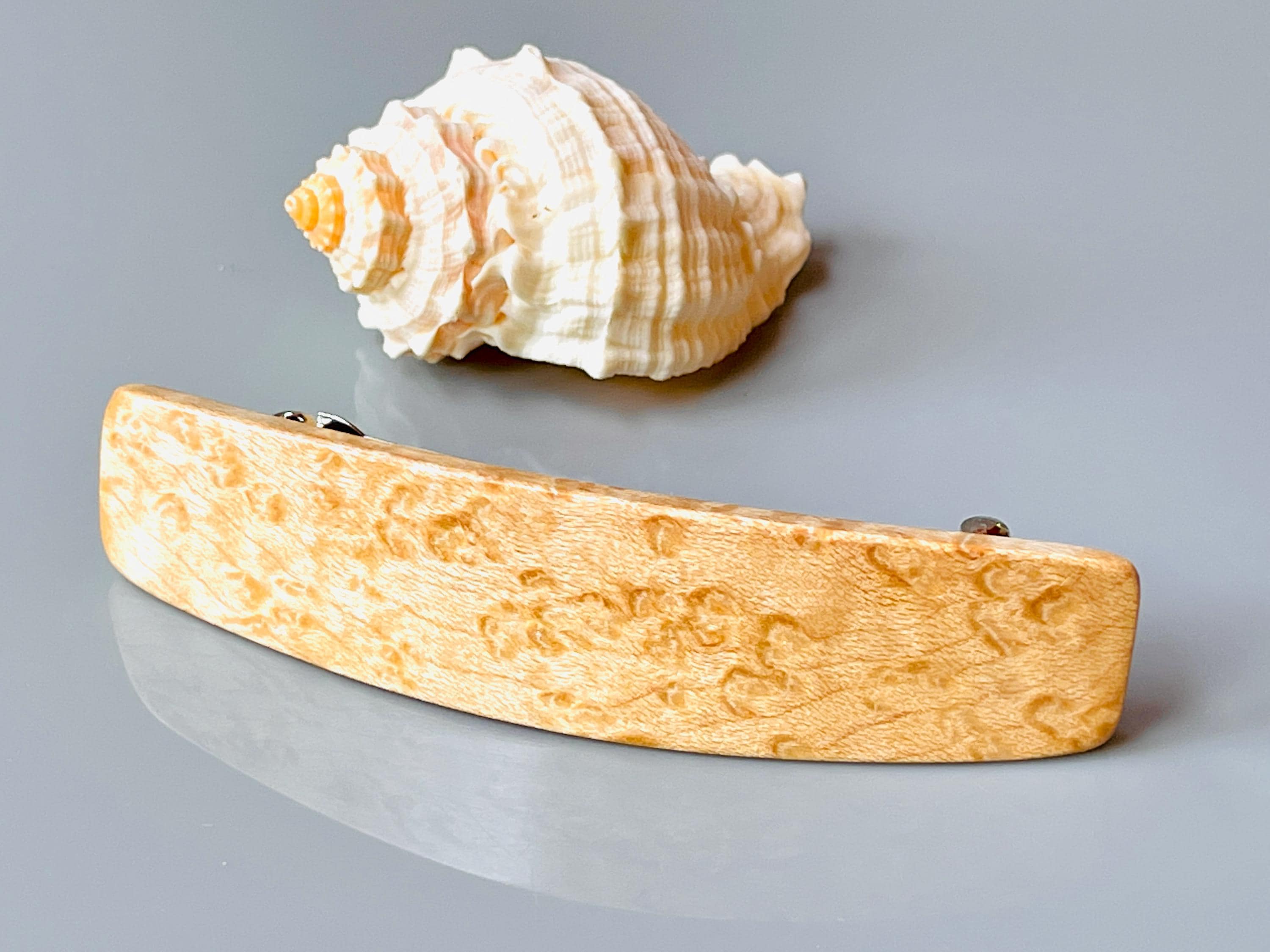 Large Birdseye Maple Wooden Hair Barrette