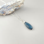 London Blue Necklace Handmade Topaz Quartz pendant Sterling Silver 14k gold fill Rose Gold Blue gemstone Jewelry layering necklace for women