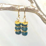 Dainty Moss Kyanite Earrings, gold