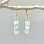 Aquamarine earrings dangle, Gold Sterling Silver, Boho, 14k Rose Gold dangly handmade March Birthstone artisan gemstone jewelry for women