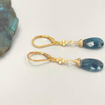 Moss Kyanite earrings dangle, Sterling Silver Crystal dangly boho unique handmade blue green crystal jewelry for women, gift for mom, wife