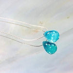 Rain Drop Earrings Aqua Art Glass Earrings sterling silver modern art glass earrings, beach glass, gift for wife, girlfriend