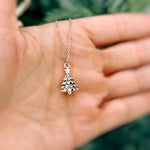 Silver Christmas Tree Necklace pine tree pendant handmade rustic nature jewelry gift for outdoor lovers holiday party winter jewelry gift