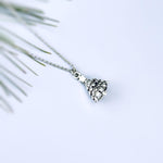 Silver Christmas Tree Necklace pine tree pendant handmade rustic nature jewelry gift for outdoor lovers  holiday party winter jewelry gift