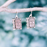 Book Earrings dangle handmade silver Bookish Jewelry unique dangling fun charm earrings nerdy bookish gift for book clubs, teachers, readers