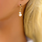 Pearl and Moonstone Earrings Dangle Sterling Silver, 14k Gold Handmade Gemstone Freshwater Pearl Jewelry June birth stone gift for mom, wife