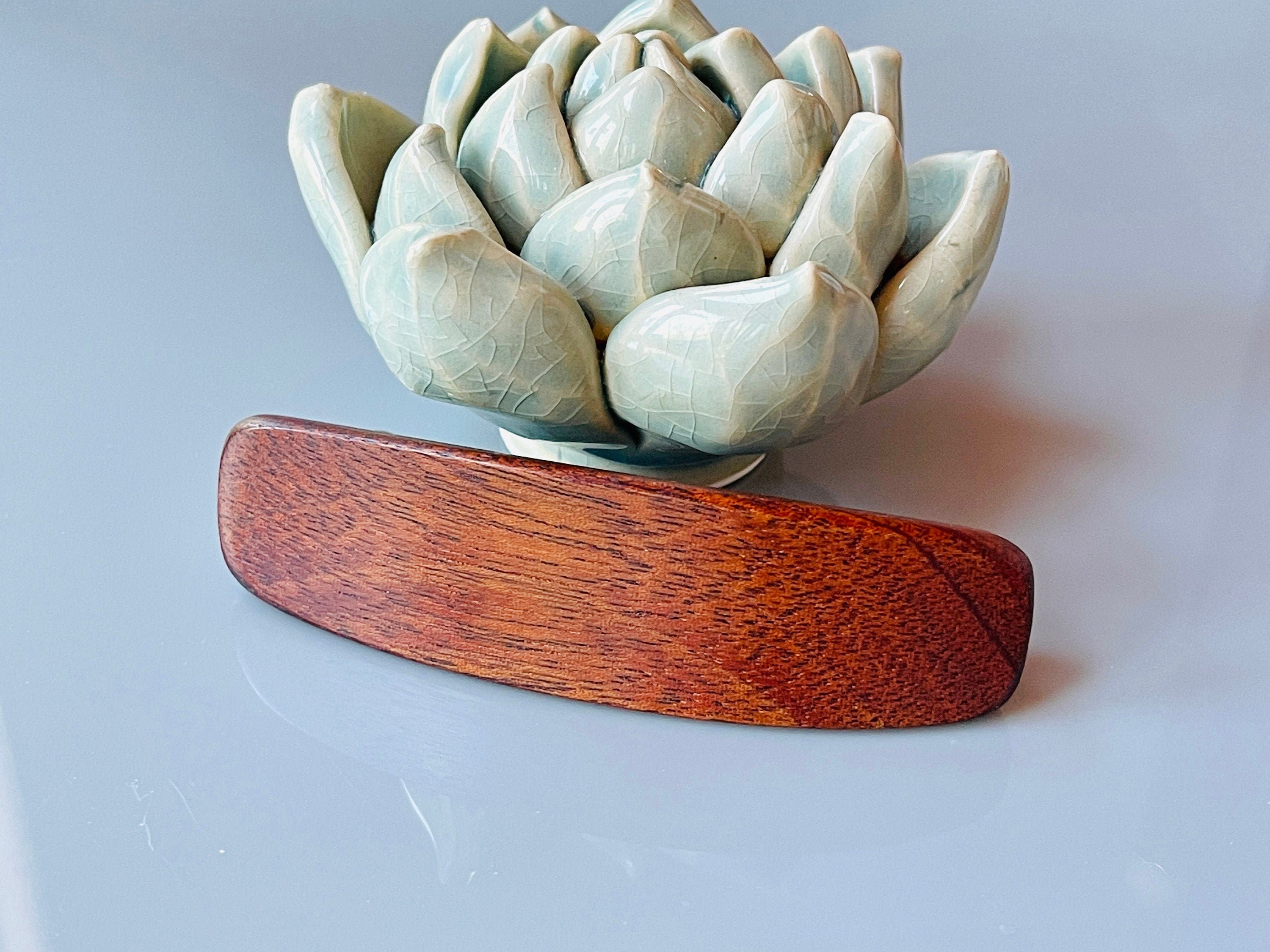 Hair Clip Wooden Hair Barrette for women XL Mahogany thick hair red wood minimalist plain hair clasp 5th Anniversary  gift for wife