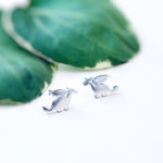 Tiny Dragon Earrings studs in silver, gold, cute dainty trendy fantasy jewelry gift for girlfriend, sister, daughter, friend, bff, roommate