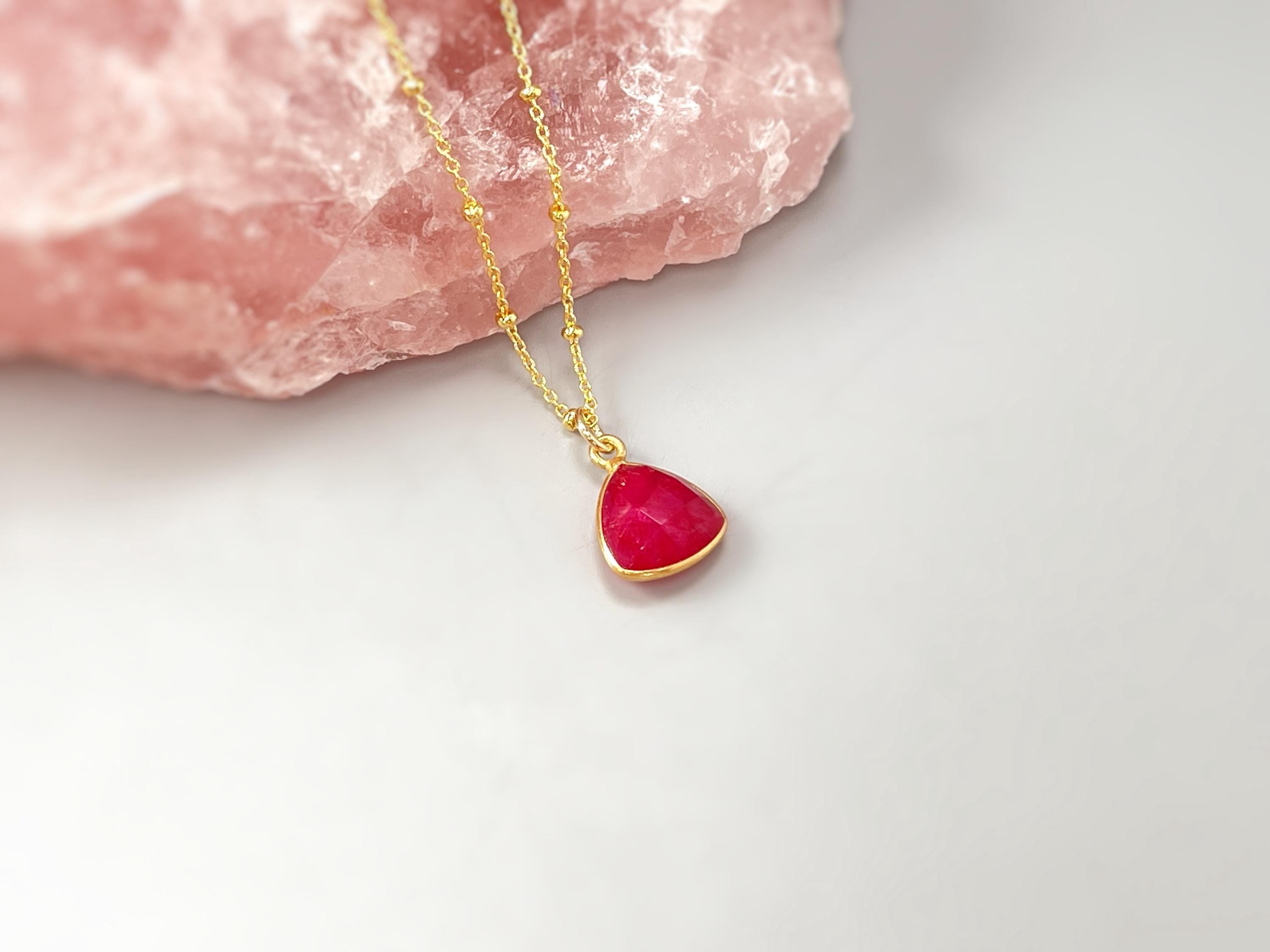 Ruby Necklace gemstone Solitaire Necklace