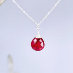 Dainty Genuine Ruby Necklace in Sterling Silver, 14k Gold, or Rose Gold