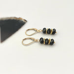 Black Tourmaline Earrings dangle, 14k gold, sterling silver boho dangly black gemstone lightweight everyday jewelry for women Birthstone