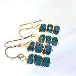 Kyanite Earrings, 14k Gold Fill dangly earrings Moss Kyanite elegant lightweight earrings handmade gemstone jewelry gift for wife