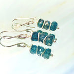 Dainty Moss Kyanite Earrings, gold