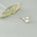 Green Amethyst Necklace Handmade sage mint green gemstone pendant Sterling Silver Prasiolite handmade Birthstone jewelry gift for woman, mom