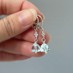 Sky Blue Topaz earrings dangle, Sterling Silver drop, gold sparkling Quartz Dangly cgemstone Rose Gold Handmade jewelry November Birthstone