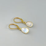 Moonstone Earrings 14k Gold Fill Dangling Gemstone Earrings Handmade Rainbow Blue Moonstone Jewelry for women vermeil gift for wife