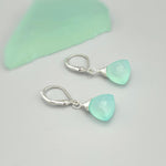 Aqua Chalcedony earrings dangle Sterling Silver boho14k Gold fill Rose Gold dangly tear drop minty sage green handmade gemstone jewelry gift