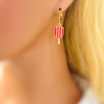 Pickleball Earrings gold dangle leverbacks colorful enamel racquet pickleball player jewelry gift for her sporty cute fitness accessories