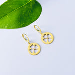 Silver Four Leaf Clover Earrings Dangle Gold minimalist Huggie Hoops lucky Shamrock charm Irish jewelry St Patricks day gift for her
