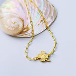 Dainty Gold Four Leaf Clover Bracelet Adjustable minimalist paperclip chain bracelet crystal charm Bracelet, St Patricks Day Gift for Her