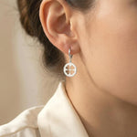 Silver Four Leaf Clover Earrings Dangle Gold minimalist Huggie Hoops lucky Shamrock charm Irish jewelry St Patricks day gift for her