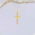 Crucifix Necklace Gold Dainty Catholic jewelry Jesus Christian cross faith necklace religious confirmation baptism Easter Gift for her woman