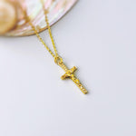 Crucifix Necklace Gold Dainty Catholic jewelry Jesus cross Christian faith necklace religious confirmation baptism Gift for her, daughter