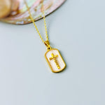 Crucifix Necklace Gold Dainty Catholic jewelry Jesus Christian cross faith necklace religious confirmation baptism Easter Gift for her woman