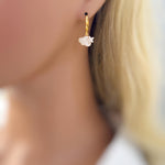 Dainty Cloud Earrings dangle Gold Huggie Hoops handmade elegant jewelry unique celestial earrings gift for nature lovers, sister, friend mom