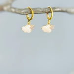 Dainty Cloud Earrings dangle Gold Huggie Hoops handmade elegant jewelry unique celestial earrings gift for nature lovers, sister, friend mom