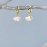 Dainty Cloud Earrings dangle Gold Huggie Hoops handmade elegant jewelry unique celestial earrings gift for nature lovers, sister, friend mom