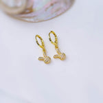 Dainty Bunny Earrings Dangle Gold Huggie Hoops cute Spring jewelry Easter Gift for her cottagecore woodland creature nature rabbit jewelry