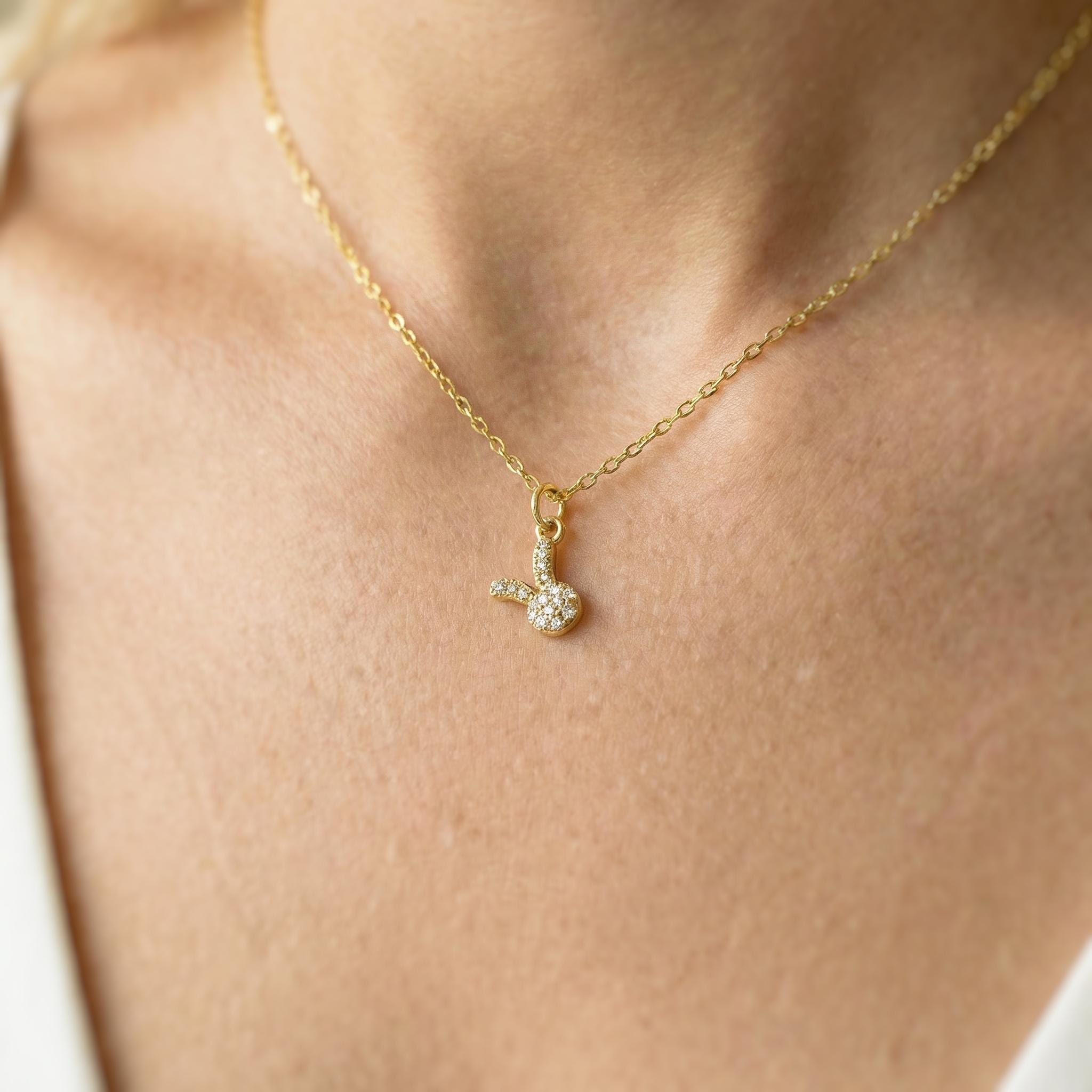Tiny Bunny Necklace Gold cute spring jewelry Easter Gift for her cottagecore woodland creature nature rabbit jewelry gift for daughter bff