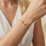 Dainty Tulip Bracelet Gold elegant spring jewelry flower Mothers Day gift for mom, women gardeners pink botanical April Birth flower jewelry