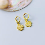 Lucky Gold Four Leaf Clover Necklace Crystal Shamrock Charm Pedant Irish jewelry St Patricks day good luck gift for graduation, women, her