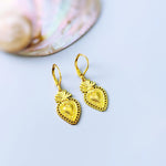 Sacred Earrings Gold, Silver Dangle religious faith jewelry for women Christian Jewelry, Catholic Faith Confirmation Gift for her, women