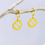 Silver Four Leaf Clover Earrings Dangle Gold minimalist Huggie Hoops lucky Shamrock charm Irish jewelry St Patricks day gift for her