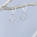 Silver Four Leaf Clover Earrings Dangle Gold minimalist Huggie Hoops lucky Shamrock charm Irish jewelry St Patricks day gift for her