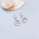 Wave Earrings dangle silver, gold handmade beachy ocean summer jewelry unique gift for surfers, swimmers, nature, sea, and water lovers
