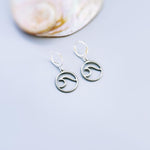 Wave Earrings dangle silver, gold handmade beachy ocean summer jewelry unique gift for surfers, swimmers, nature, sea, and water lovers