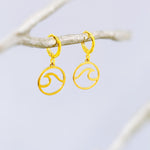 Wave Earrings dangle silver, gold handmade beachy ocean summer jewelry unique gift for surfers, swimmers, nature, sea, and water lovers