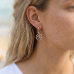Wave Earrings dangle silver, gold handmade beachy ocean summer jewelry unique gift for surfers, swimmers, nature, sea, and water lovers