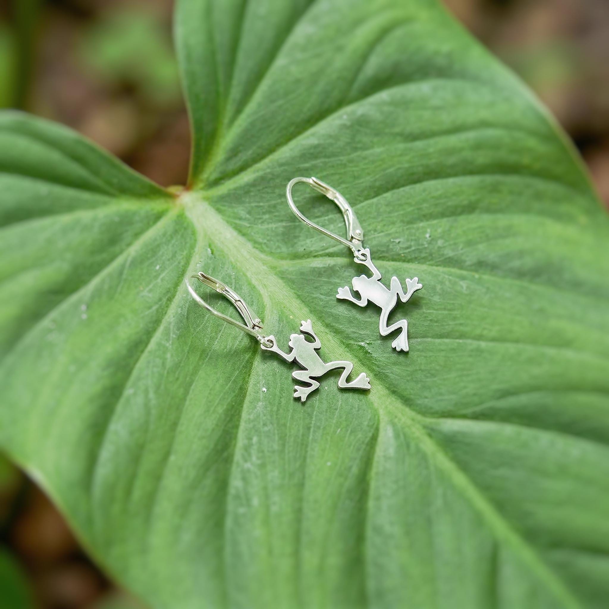 Silver Frog Earrings dangle