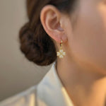 Lucky Gold Four Leaf Clover Necklace Crystal Shamrock Charm Pedant Irish jewelry St Patricks day good luck gift for graduation, women, her