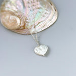 Baroque Pearl Heart Necklace 14k gold, Sterling Silver dainty real freshwater pearl necklace for women single June birthstone gift for mom