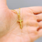 Crucifix Necklace Gold Dainty Catholic jewelry Jesus Christian cross faith necklace religious confirmation baptism Easter Gift for her woman