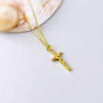 Crucifix Necklace Gold Dainty Catholic jewelry Jesus Christian cross faith necklace religious confirmation baptism Easter Gift for her woman