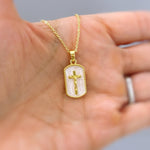 Crucifix Necklace Gold Dainty Catholic jewelry Jesus Christian cross faith necklace religious confirmation baptism Easter Gift for her woman